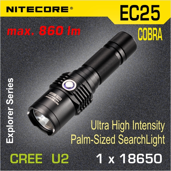 Nitecore EC25 COBRA LED baterka U2 set, 1x18650